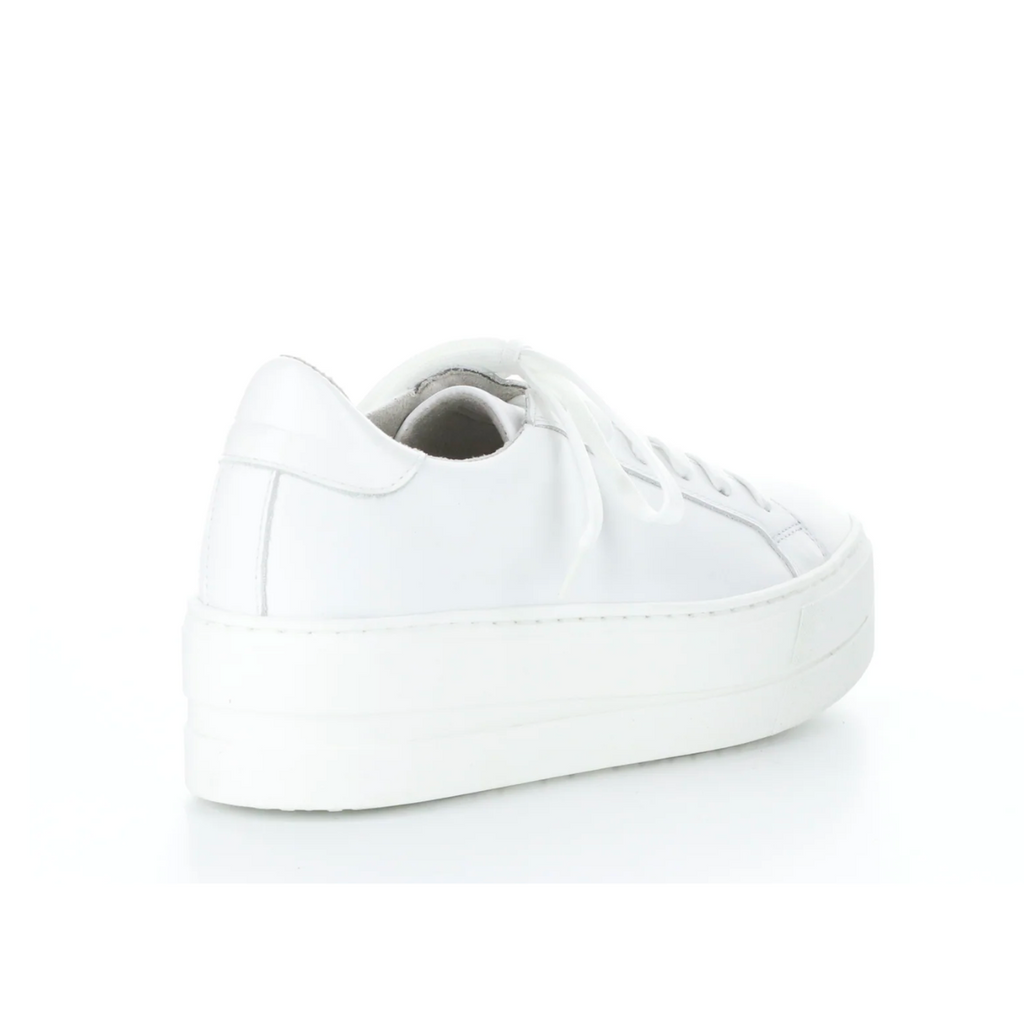 women's Maya white platform leather lace up sneaker by Bos & Co