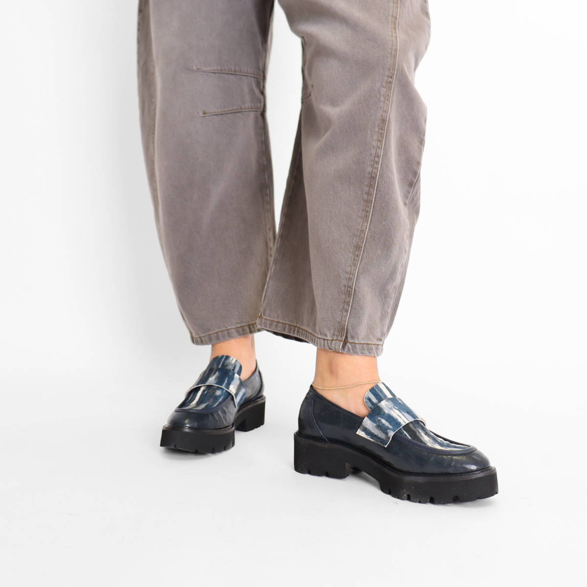 Combo Kid Loafer Navy Women's Shoes Loafers All Black