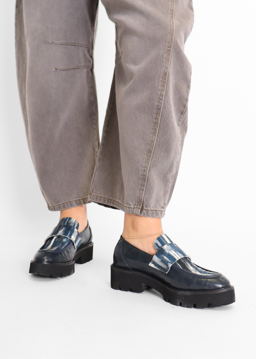 Combo Kid Loafer Navy Women's Shoes Loafers All Black