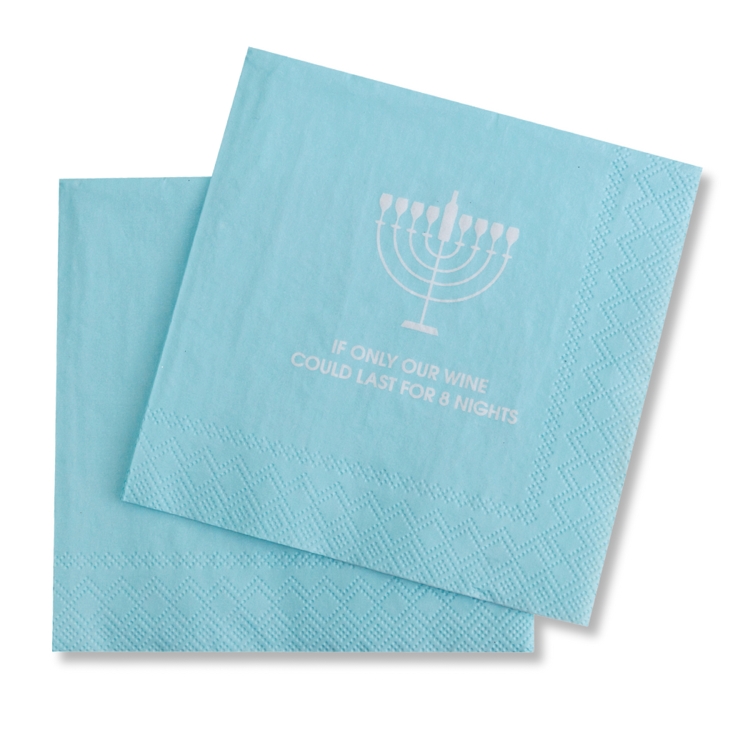 If Only Our Wine Last 8 Nights Hanukkah Napkins Gifts + Accessories Chez Gagné