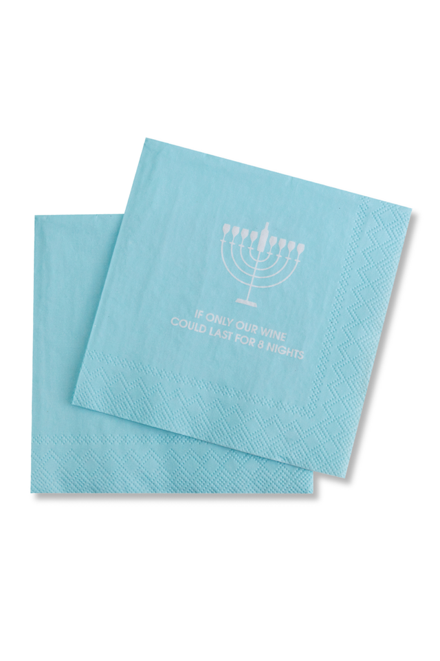 If Only Our Wine Last 8 Nights Hanukkah Napkins Gifts + Accessories Chez Gagné