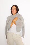 Sloane Cashmere Crewneck Cardigan Heather Grey Women's Tops One Grey Day