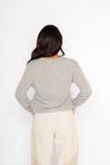 Sloane Cashmere Crewneck Cardigan Heather Grey Women's Tops One Grey Day