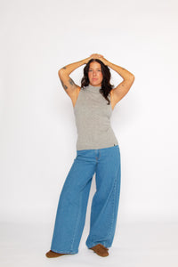 Amari Rib Cashmere Tank Heather Grey