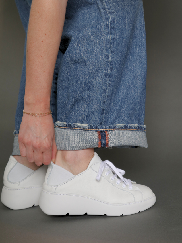 Joof White Velvet Women's Sneakers Platforms Fly London