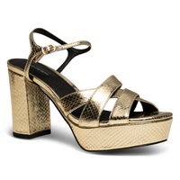 Nova Strap Leather Gold Women's Sandals Heels Shoe the Bear    