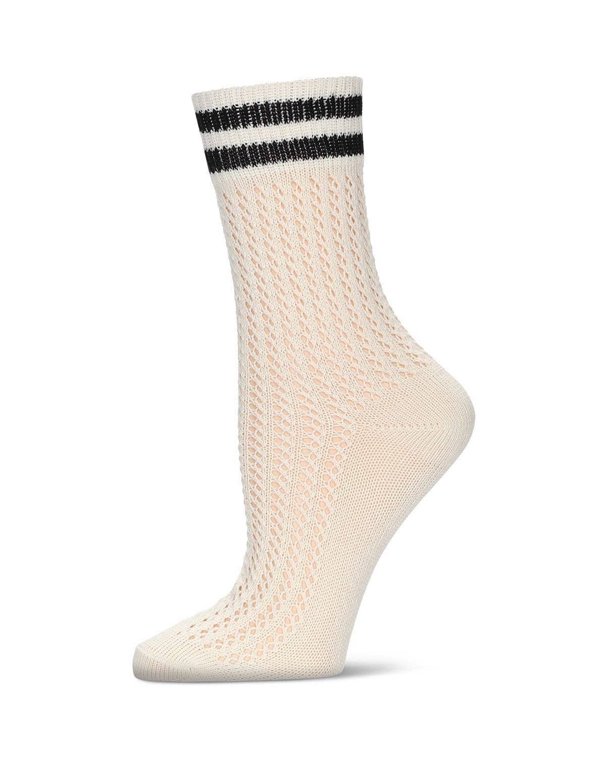 Pointelle Striped Crew Gifts + Accessories Socks Me Moí
