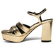 Nova Strap Leather Gold Women's Sandals Heels Shoe the Bear    