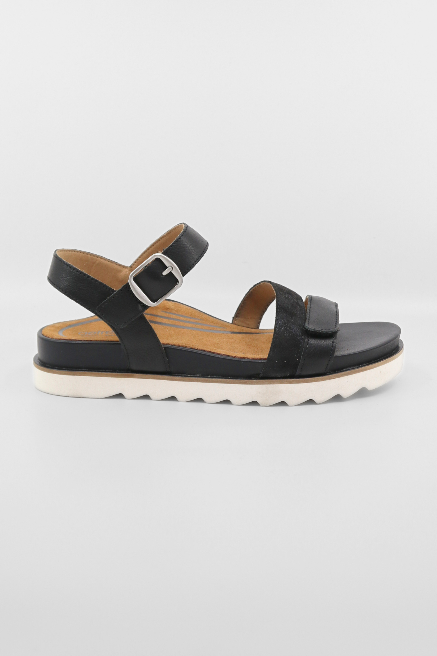 Cass Black Women's Sandals Platforms Aetrex