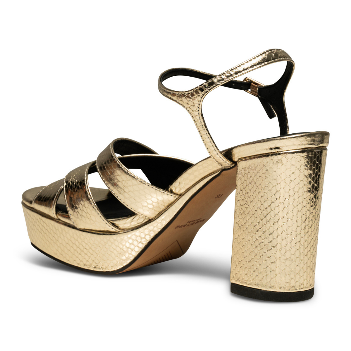 Nova Strap Leather Gold Women's Sandals Heels Shoe the Bear    