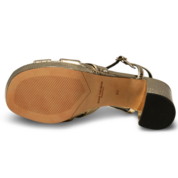 Nova Strap Leather Gold Women's Sandals Heels Shoe the Bear    