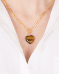 Audrey Heart Necklace Tigers Eye Gifts + Accessories Jewelry Susan Shaw