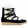 Women's lace-up bootie LADY SHERPA BLACK byALL BLACK