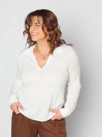 Selena Polo Ivory Women's Tops One Grey Day