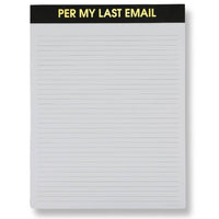 Per My Last Email Notepad Black Gifts + Accessories Chez Gagné
