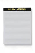 Per My Last Email Notepad Black Gifts + Accessories Chez Gagné