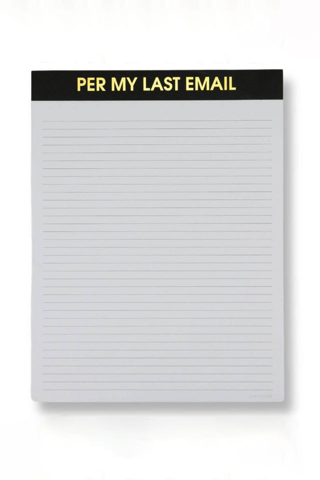 Per My Last Email Notepad Black Gifts + Accessories Chez Gagné