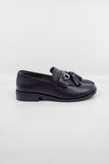 Tassel Split Black Women's Shoes Loafers All Black