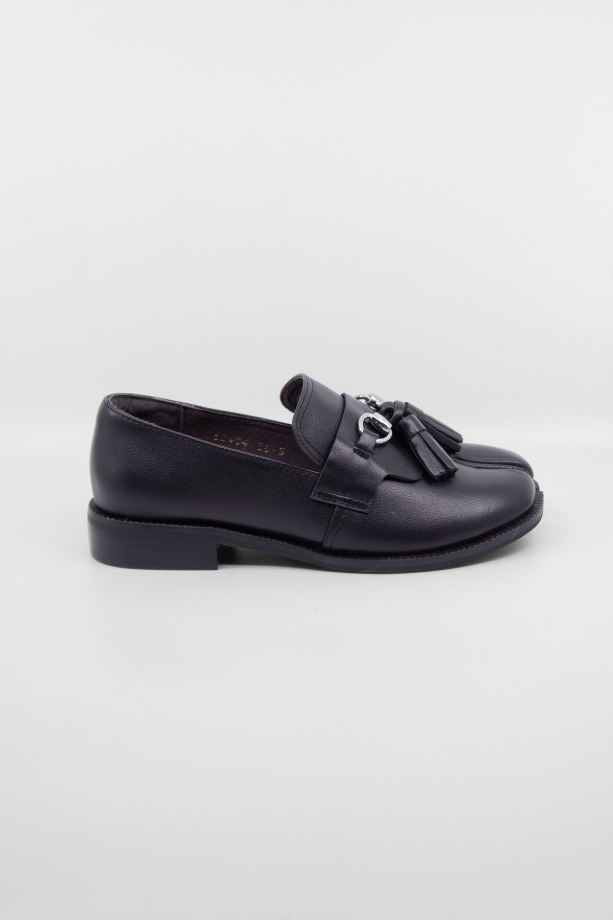 Tassel Split Black Women's Shoes Loafers All Black