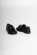 Tassel Split Black Women's Shoes Loafers All Black