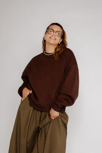 Fawn Embroidered Sweatshirt Brown Plum