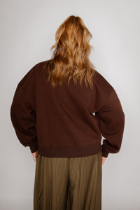 Fawn Embroidered Sweatshirt Brown Plum