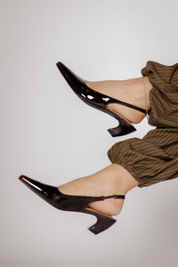 Biabaley Slingback Brown Patent