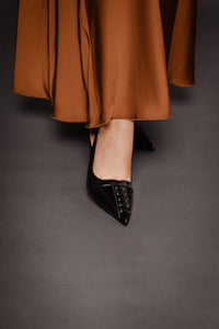 Biakristin Lace Up Slingback Black Pratia