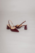 Biamaralyn Slingback Croco Patent Women's Shoes Heels Bianco
