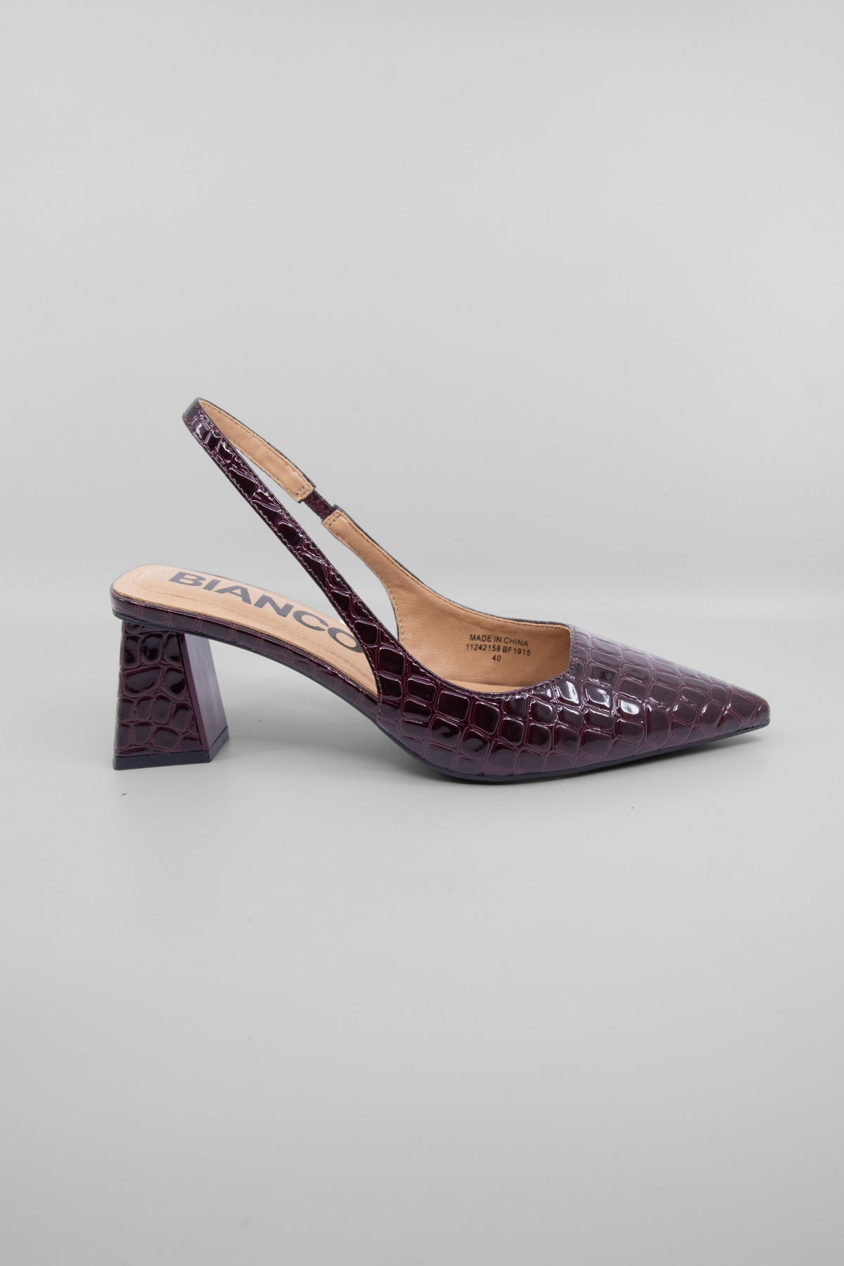 Biamaralyn Slingback Croco Patent Women's Shoes Heels Bianco