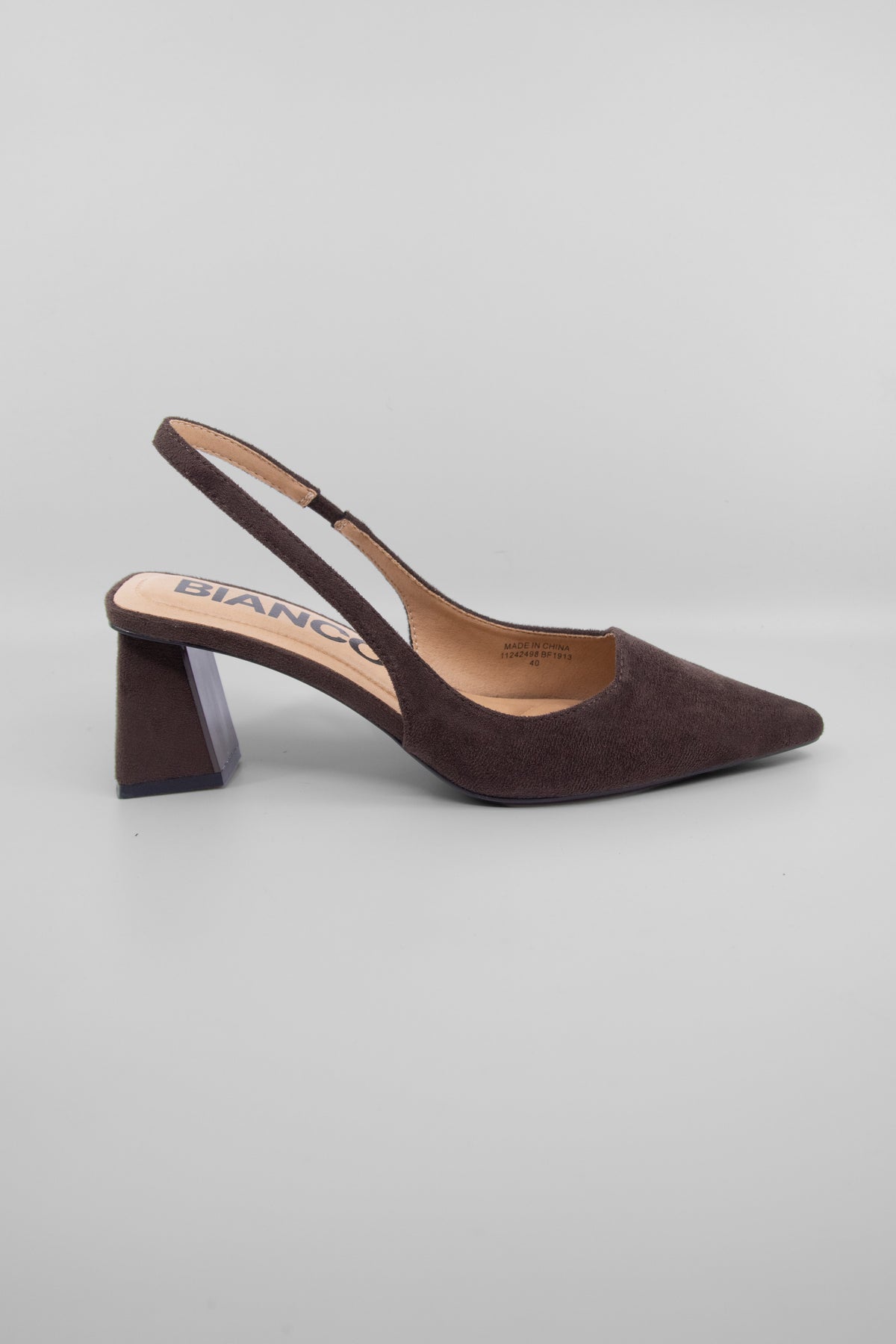 Biamaralyn Suede Slingback Dark Brown