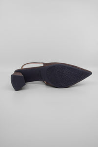 Biamaralyn Suede Slingback Dark Brown
