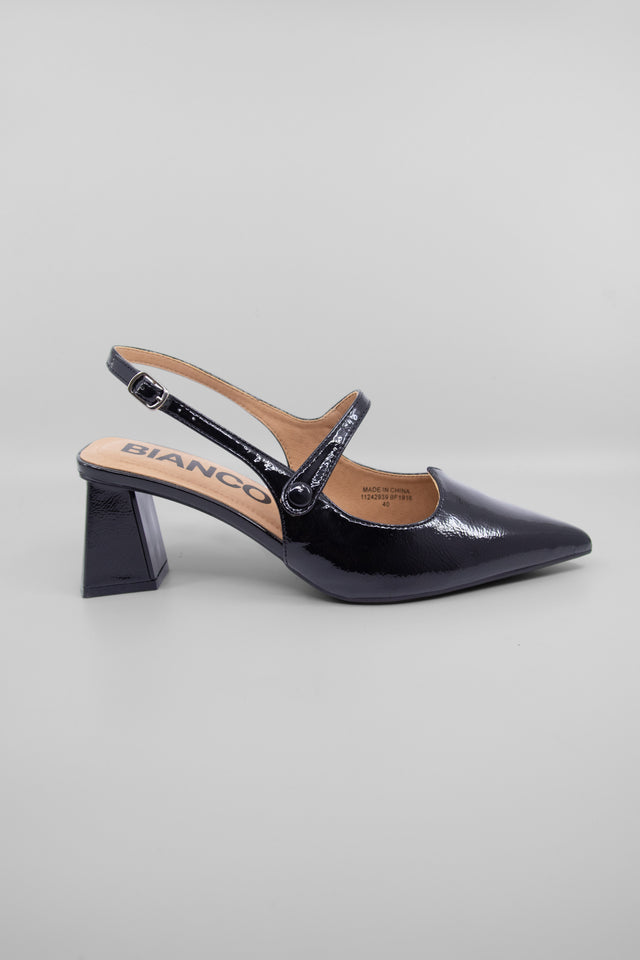 Biamaralyn Heart Mary Jane Slingback Black