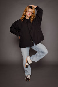 Mv Short Balmaccan Coat Black