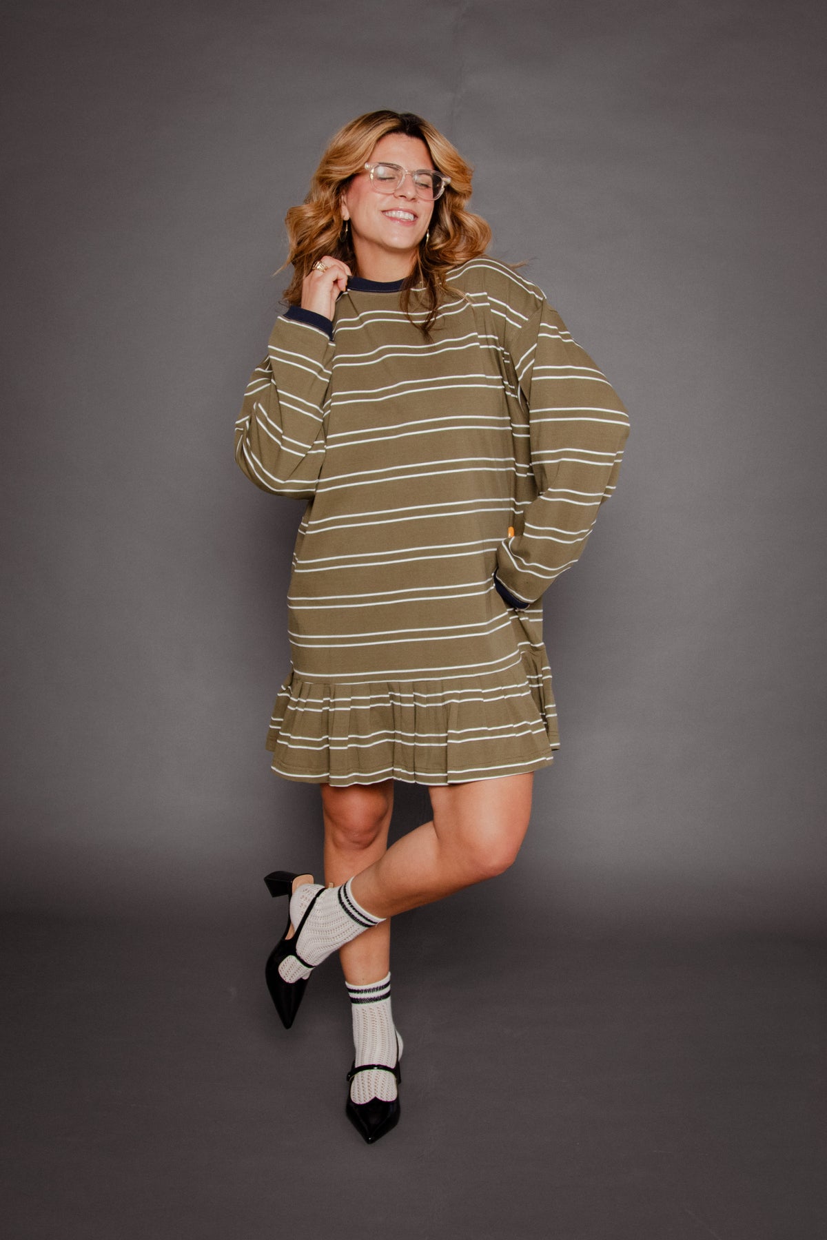 Felicity Dress Green Stripe Women's Dresses Muse Assembly