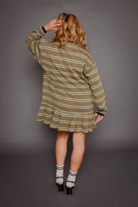 Felicity Dress Green Stripe Women's Dresses Muse Assembly