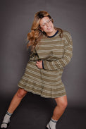 Felicity Dress Green Stripe Women's Dresses Muse Assembly