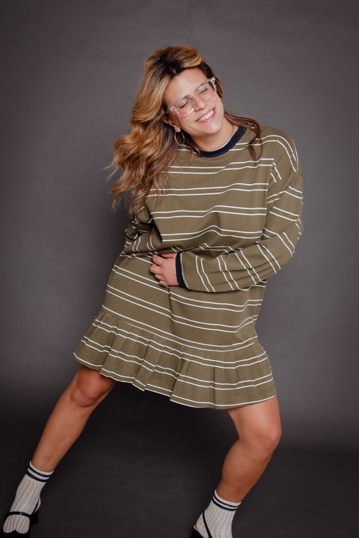 Felicity Dress Green Stripe Women's Dresses Muse Assembly