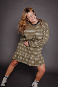 Felicity Dress Green Stripe Women's Dresses Muse Assembly