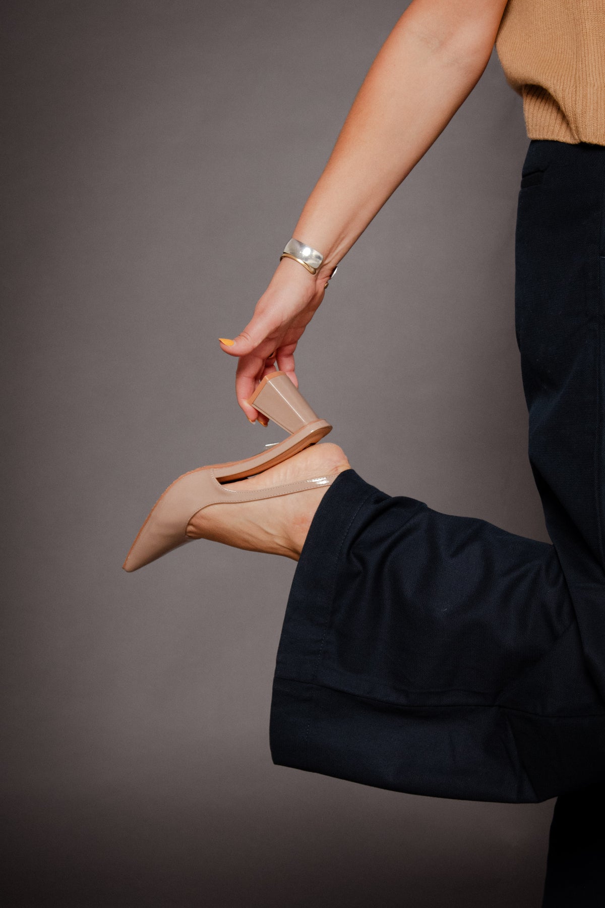 Biamaralyn Slingback Patent Nougat