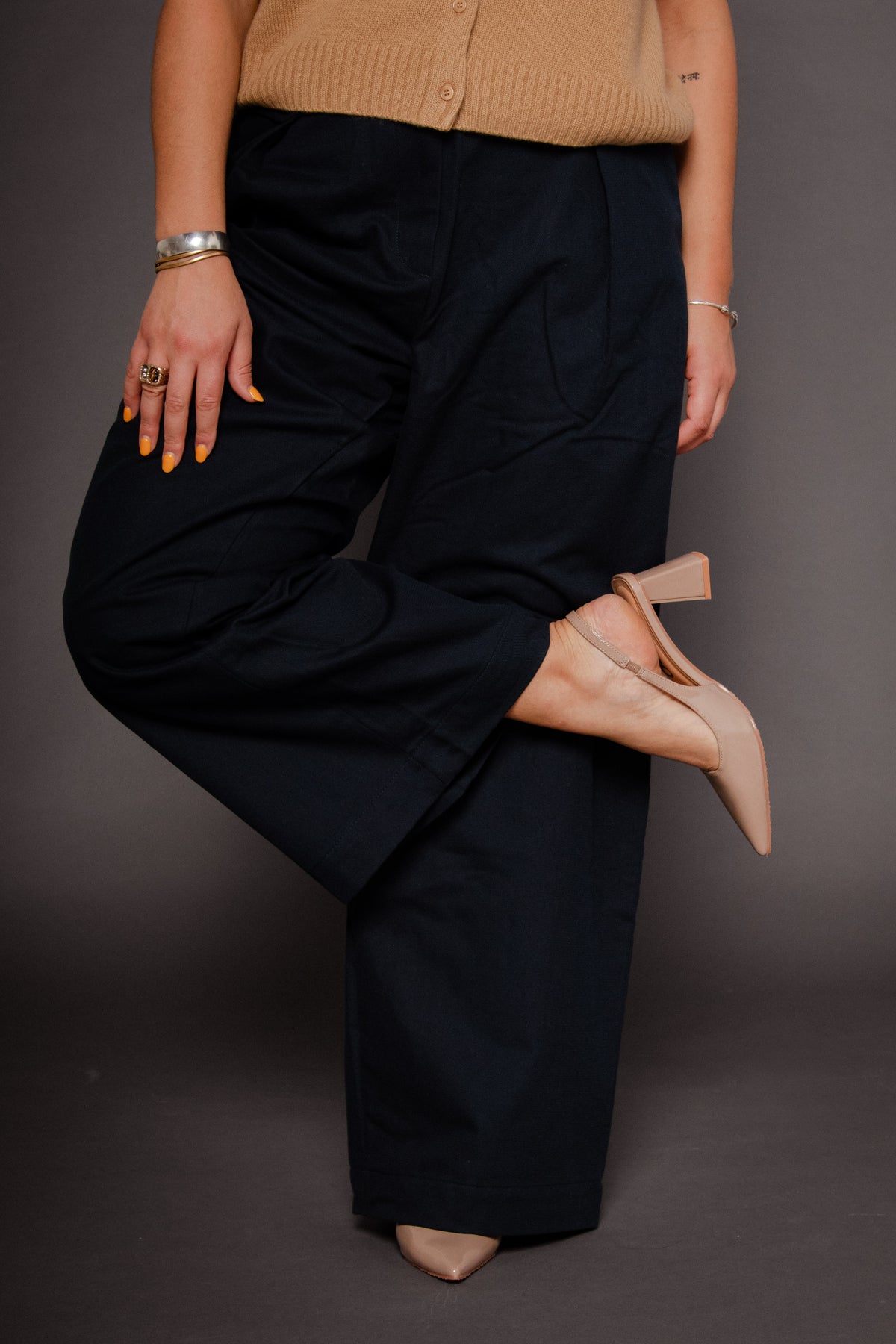 Biamaralyn Slingback Patent Nougat