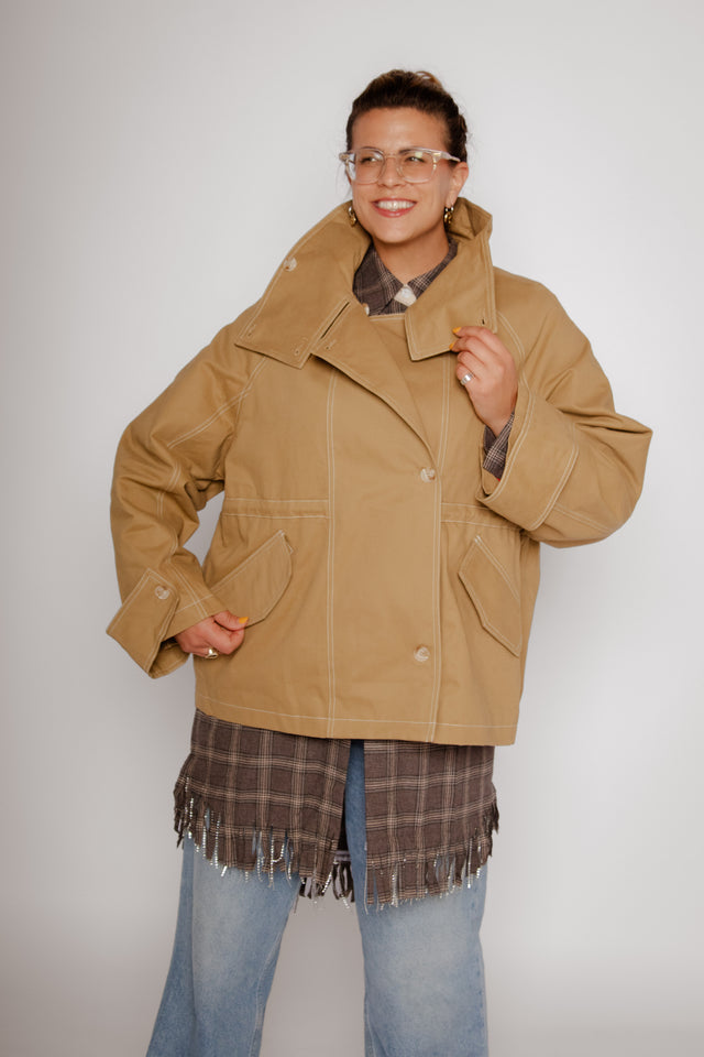 Leona Jacket Tan Women's Tops Outerwear Muse Assembly