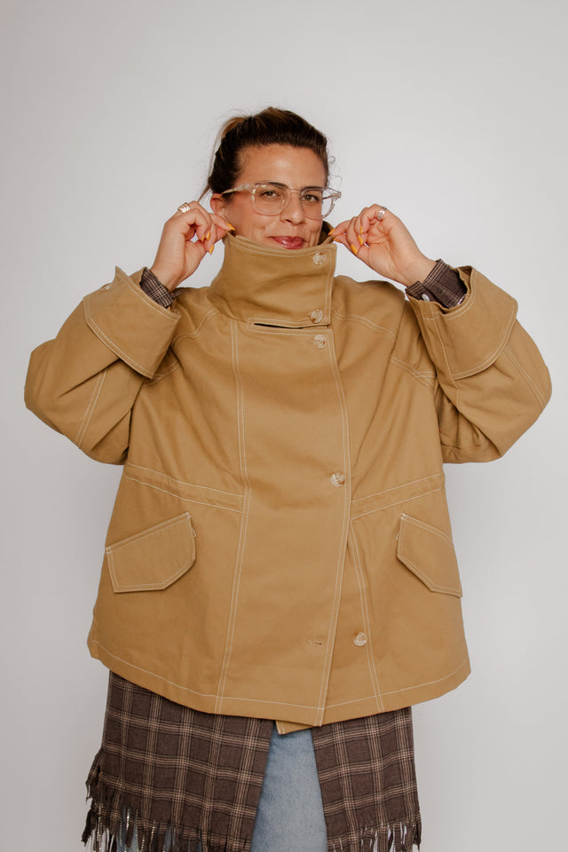Leona Jacket Tan Women's Tops Outerwear Muse Assembly