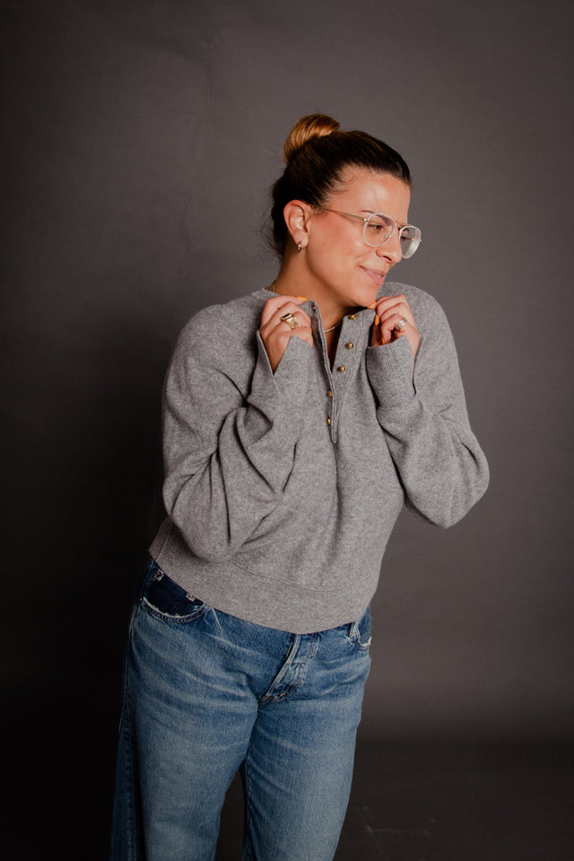 Mv Henry Knit Po Light Gray Women's Tops Moussy Denim