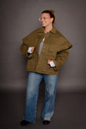 Bonnie Cape Jacket Green Women's Tops Outerwear Muse Assembly