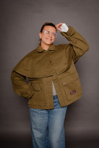 Bonnie Cape Jacket Green Women's Tops Outerwear Muse Assembly