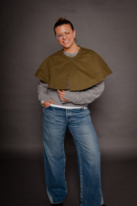Bonnie Cape Jacket Green Women's Tops Outerwear Muse Assembly