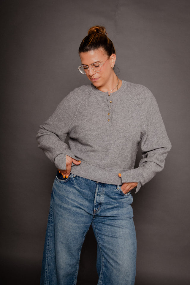 Mv Henry Knit Po Light Gray Women's Tops Moussy Denim
