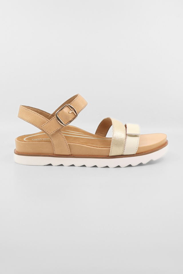 Cass Champagne Multi Women's Sandals Platforms Aetrex