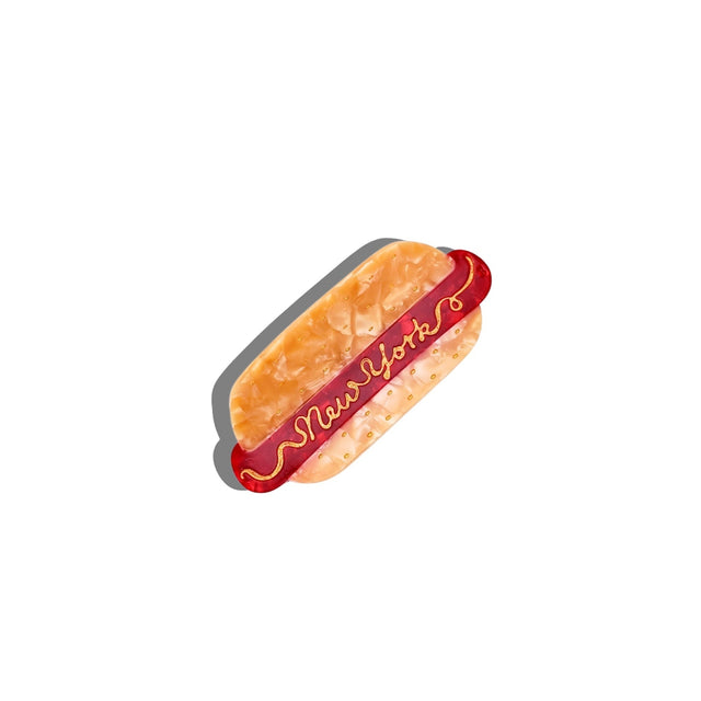 Hand-Painted Mini NYC Hotdog Claw Hair Clip Gifts + Accessories Hair Solar Eclipse